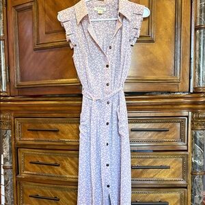 Monteau Purple Floral Midi Dress